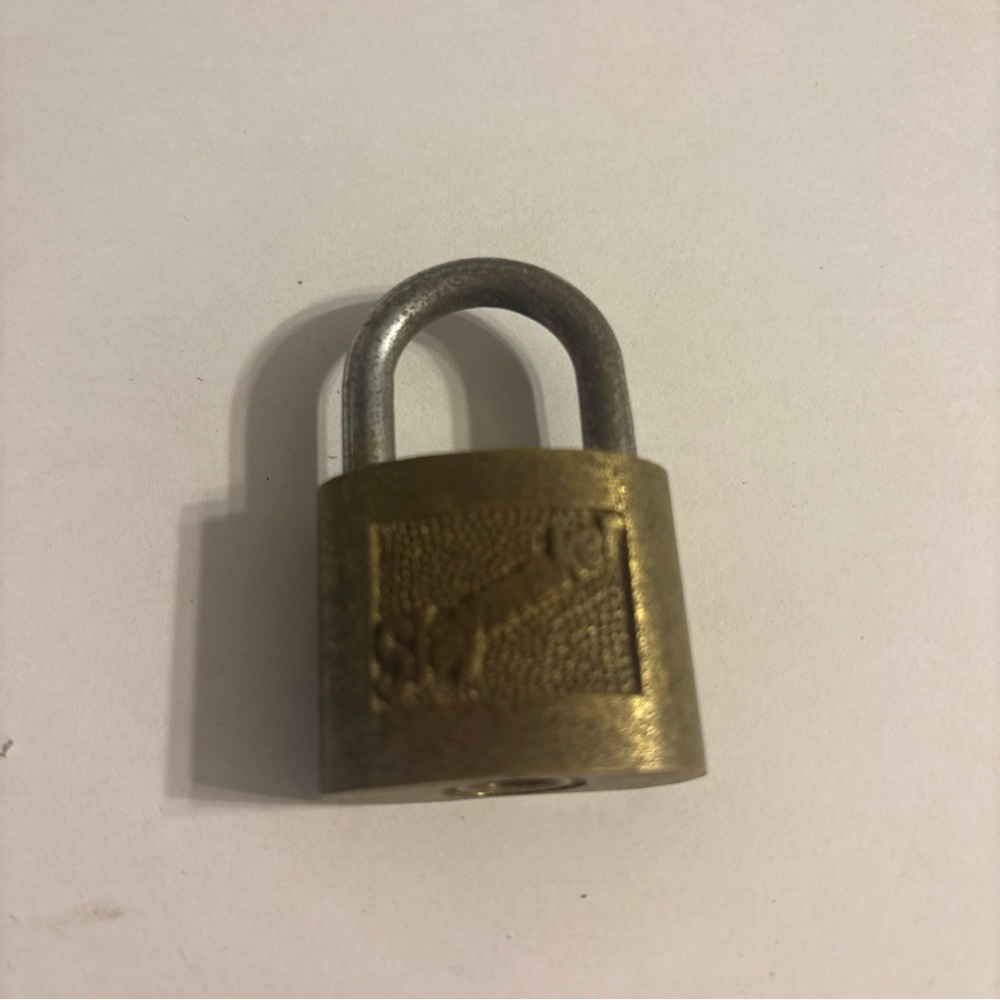 Vintage Metal Padlock Without Key. Slaymaker Brass Lock